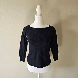 Everlane Dark Blue 3/4 Sleeve Wool Sweater Size XS